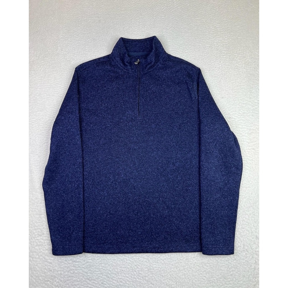 Robert Graham Sweater Mens Small‎ Blue Polyester 1/4 Zip Mock Neck Tight-Knit